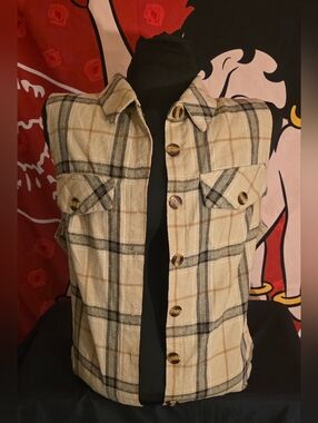 Plaid Flat With Detailed Buttons Light Browns